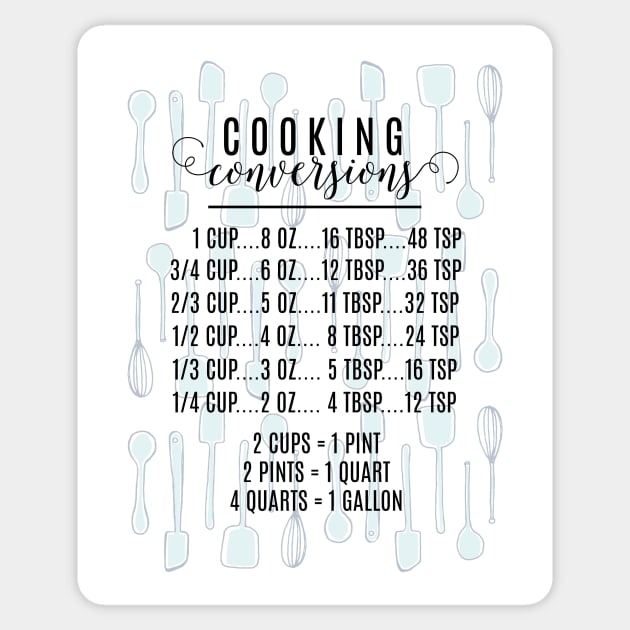 Cooking Conversions | Blue Utensils Sticker by Jande Summer